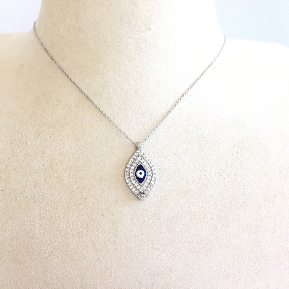 🧿 EVIL EYE 🧿 Sterling Silver Adjustable Necklace